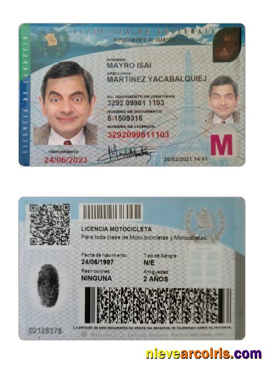 Guatemala driving license 2021-present